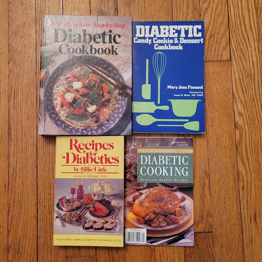 4 Diabetic Cookbook Lot Complete Step by Step Recipes‎ Candy Cookie Dessert